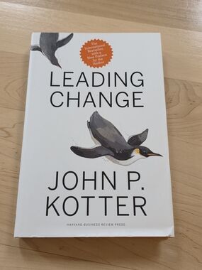 Leading Change by John P. Kotter - White Cover with Penguin Illustration